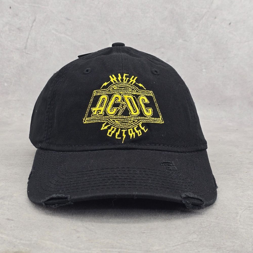 AC/DC High Voltage‎ Distressed Hat Strapback Black One Size Cap